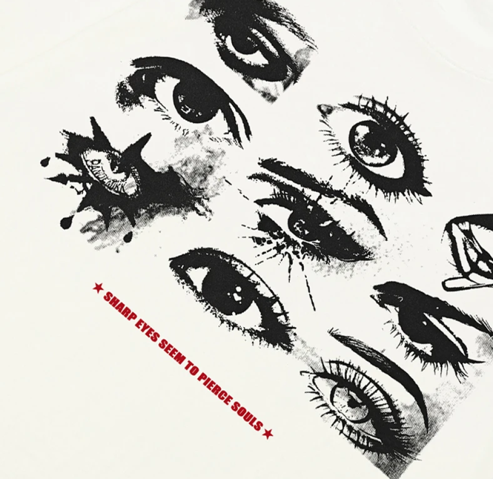 Eyes Print Casual White T-shirt a7d03756 ec9f 4e6c 8f42 86a9bdd717ab912039 4f8ca840