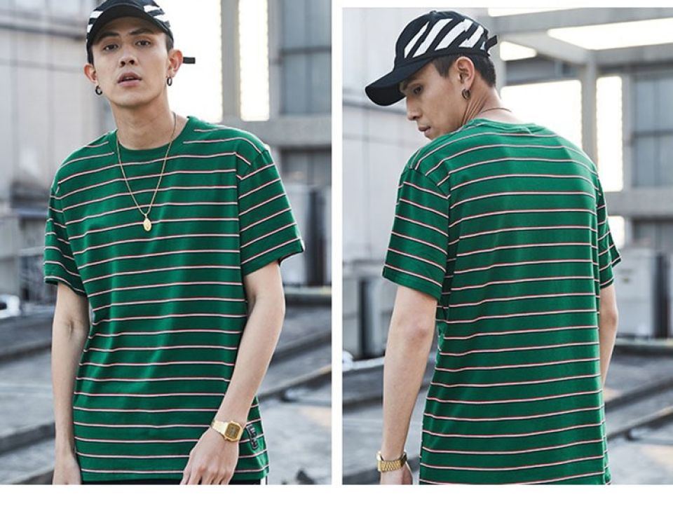 Horizontal Striped Cotton T-shirt