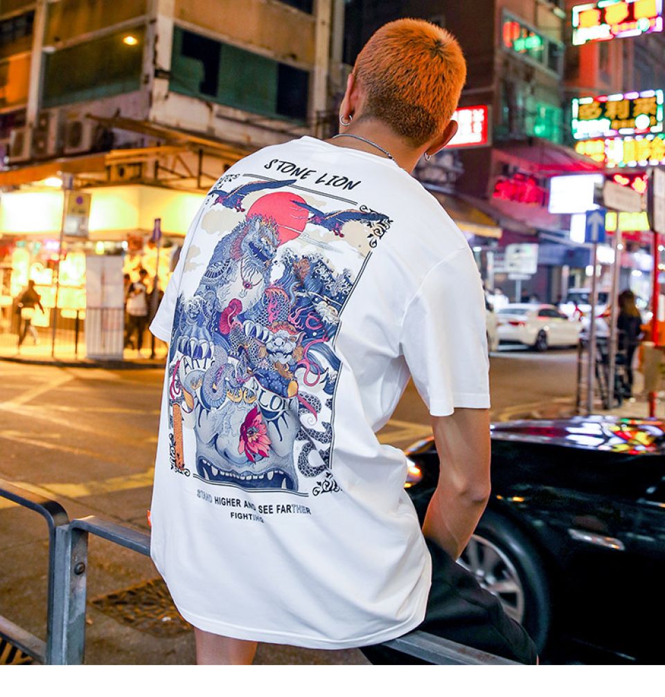 Ancient Chinese Lion Cotton T-shirt HTB1eMUFLHvpK1RjSZPiq6zmwXXaH 5187d11c