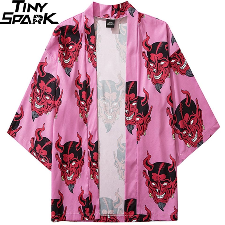 Devil Wears Pink Poly-cotton Kimono