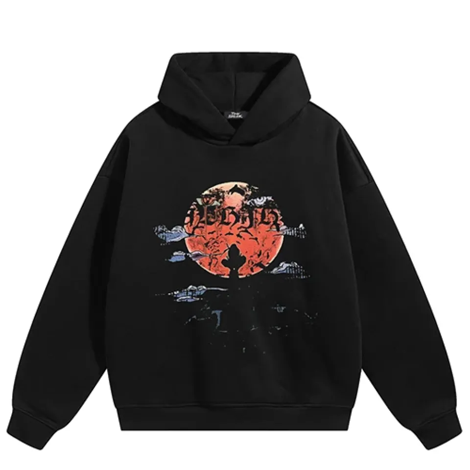 Red Moon Shadow Figure Graphic Hoodie S201e1e1aa1c941ae916b83f7c4a1b6374 5320c642