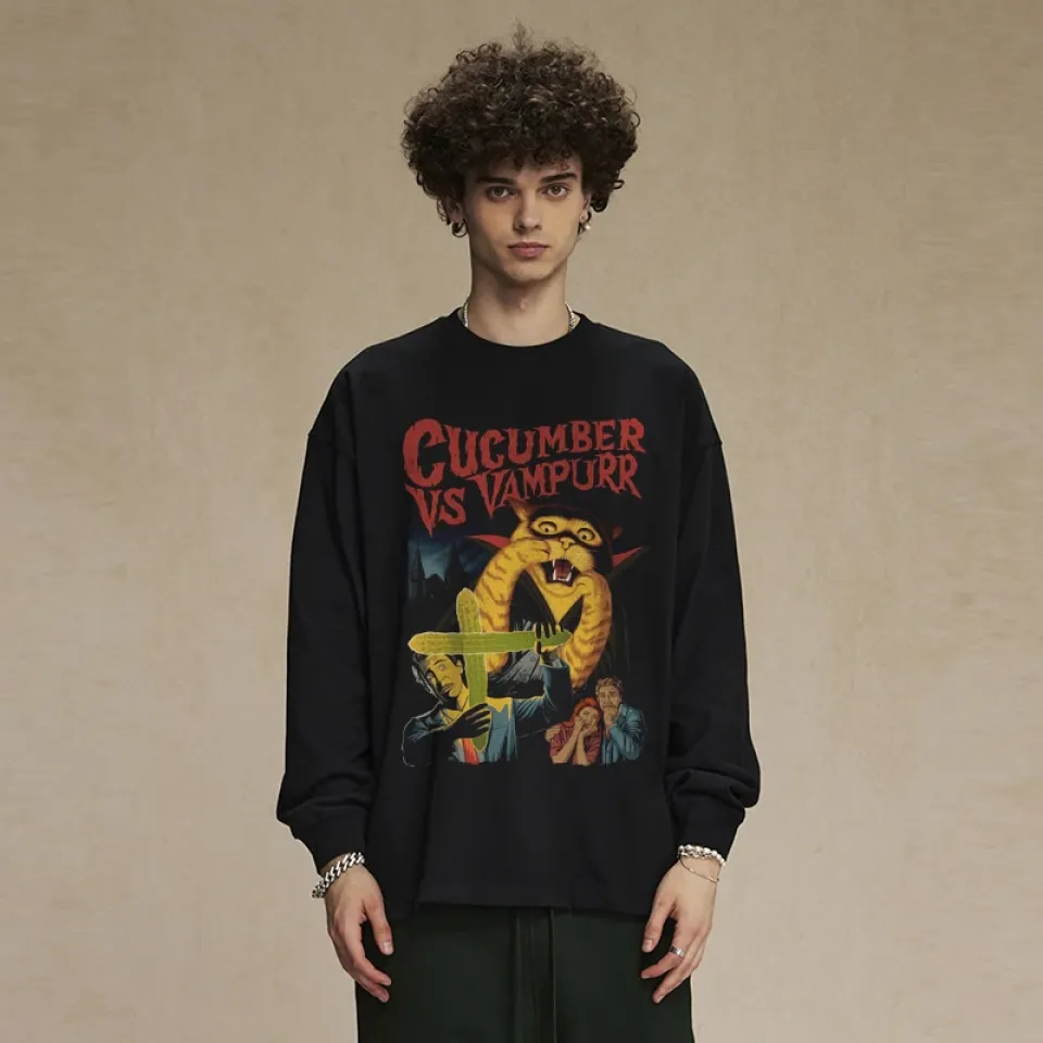 Cucumber vs Vampurr Cat Graphic Sweatshirt S546f6599f49d492eab5927a857f23050V 5309b69b