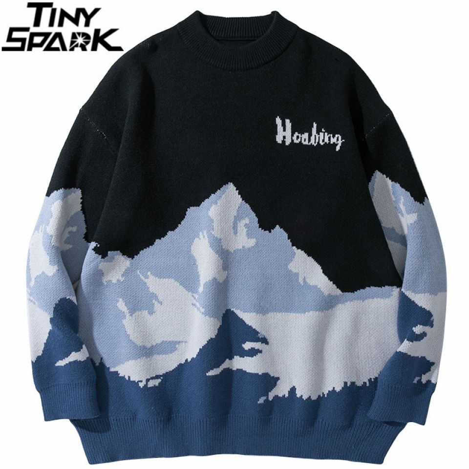 Retro Snow Landscape Pullover Sweater 4 Retro Snow Landscape Pullover Sweater Hff414be5374b43b4a8ed4f9fda0f0833K 54906930