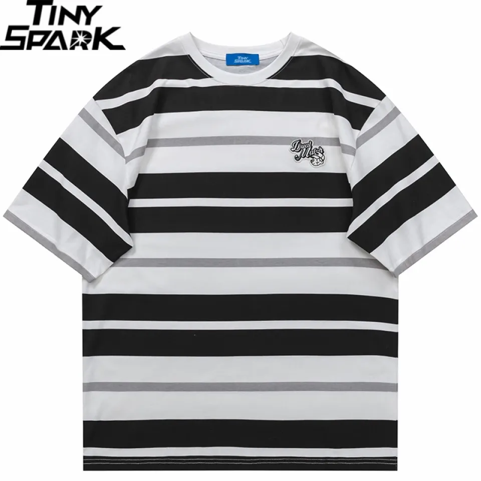 Retro Double Striped Loose T-Shirt Sbabd125ae9ab4c8ea680e1a84b083416s 54042038