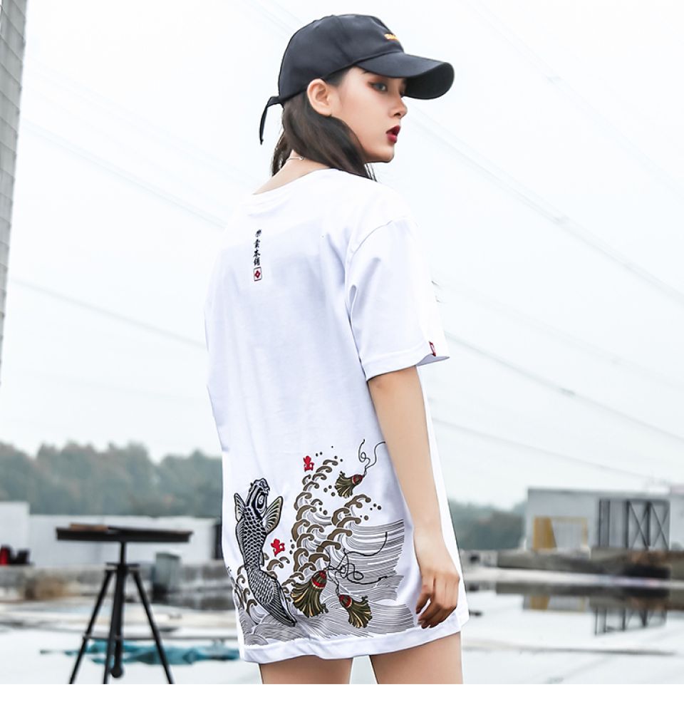 Fish Embroidery Cotton T-shirt HTB1hLaVUZfpK1RjSZFOq6y6nFXaT 55da5198