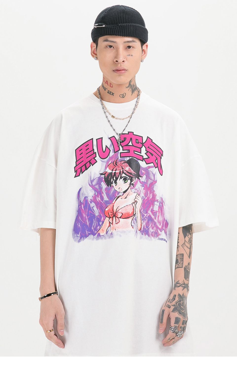 Anime Print Cotton T-shirt