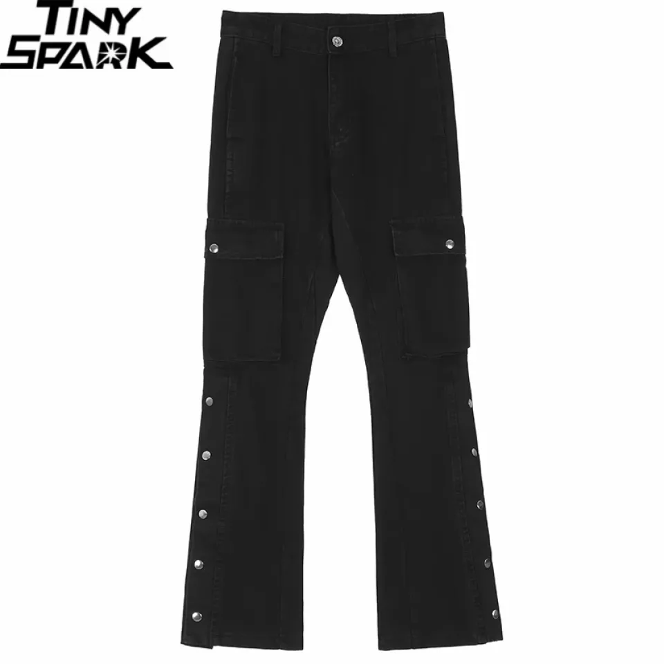 Hip Hop Cargo Denim Pants - Blue and Black Sdd7548ebff3745f7b4112f98bae52620A 57aa21eb