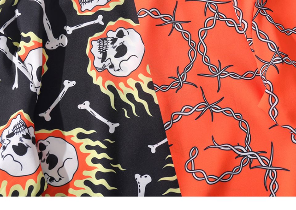 Half-n-Half Fire And Skull Poly-cotton Shirt H28f1328ce6084081930ebee000361eb7C 5a3ffdda