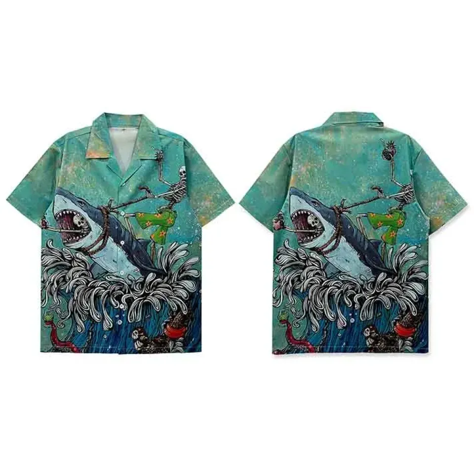 Skeleton Riding Shark Graphic Shirt Se41bfd87d4ec4bc993ae36a91be88dfdz 5ccc61d1