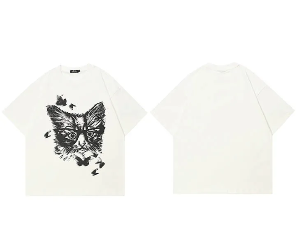 Butterfly Cat Streetwear T-Shirt 28b45305 6ea3 4422 912e a9ac5d0588cc785637 6145a112