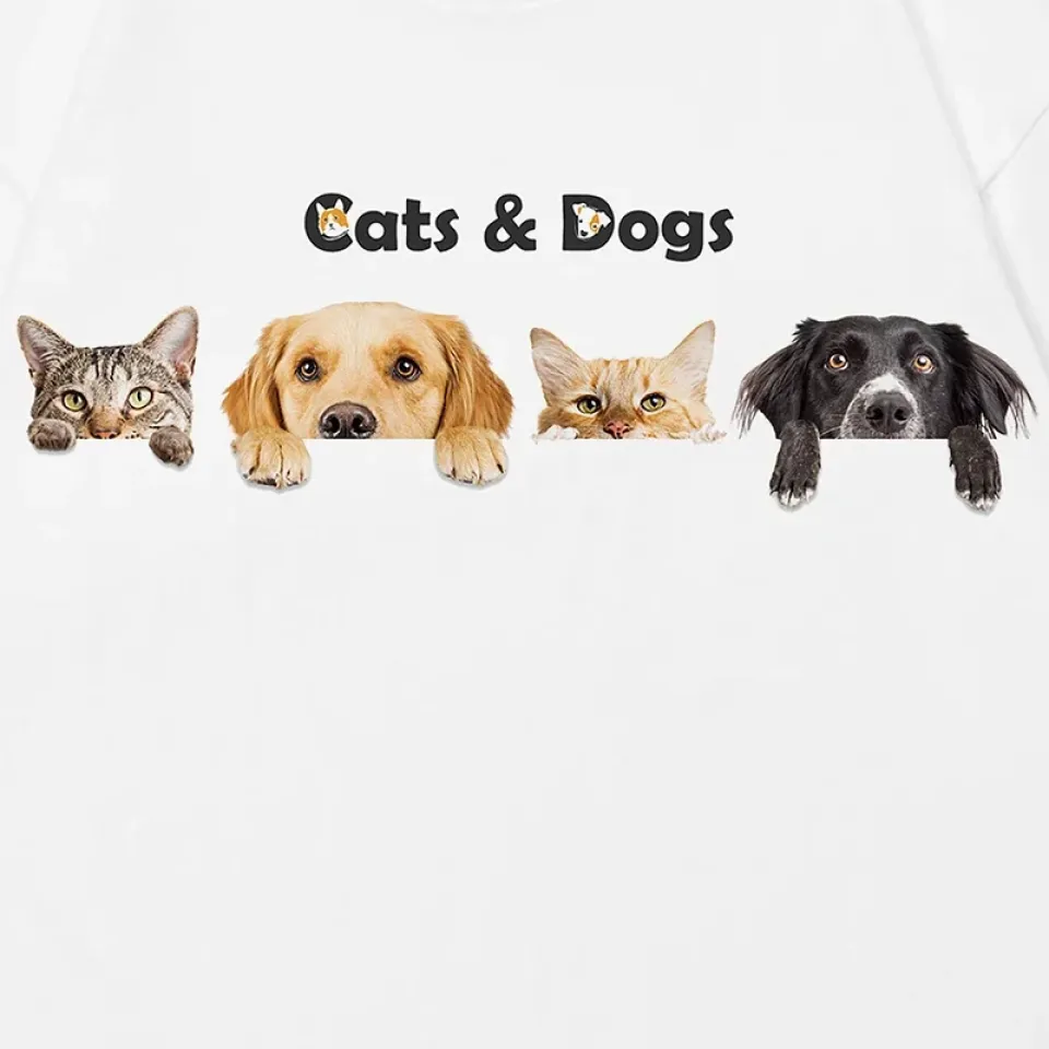 Dogs Cats Graphic Unisex Casual White Tshirt 4 Dogs Cats Graphic Unisex Casual White Tshirt S6675753aba0643a7bae5e9d9d124e72ca 62c796fa