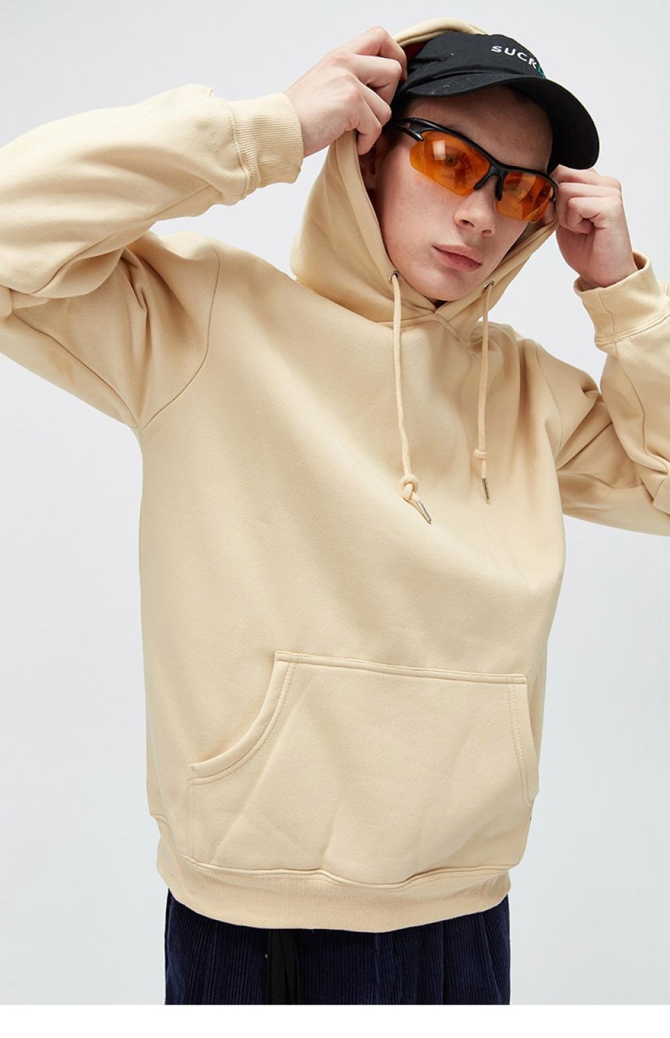 Solid Colored Sweatshirt Hoodie