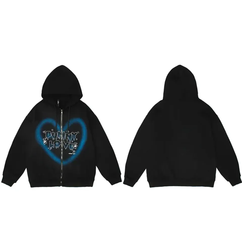 Blue Heart Bunny Love Zip-Up Hoodie S73ab7820d473404dac8f6675f0bc5f68t 670bfffb