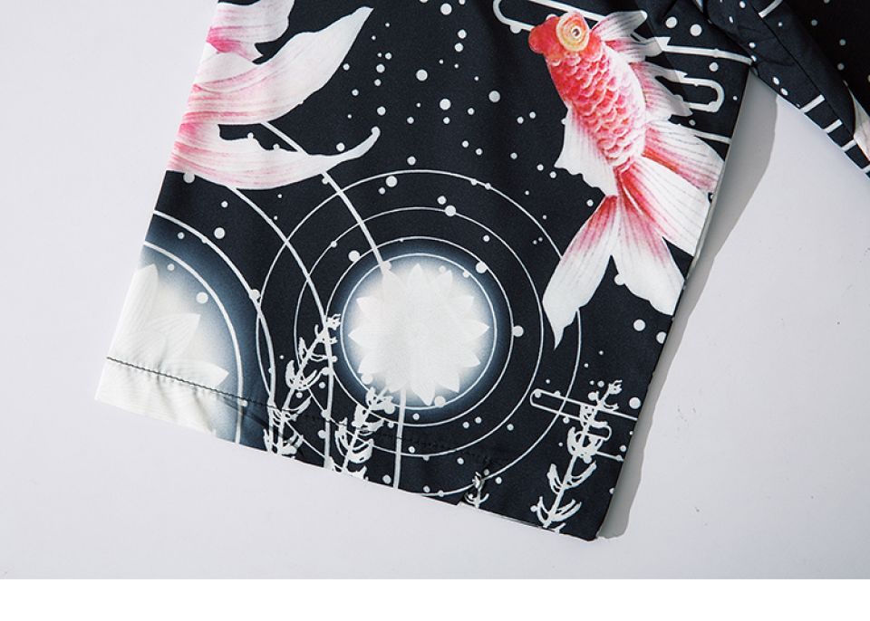 Koi Fish Print Poly-cotton Kimono H5e96fd98f0b4432587dfa5f0f15681bbw 685b2c4c