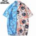 Half-n-Half Fire And Skull Poly-cotton Shirt