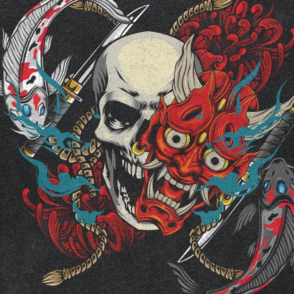 Retro Oni Mask Graphic T-Shirt S474ff497e305477abe12c44b061eb1e7o 6f48ad2a