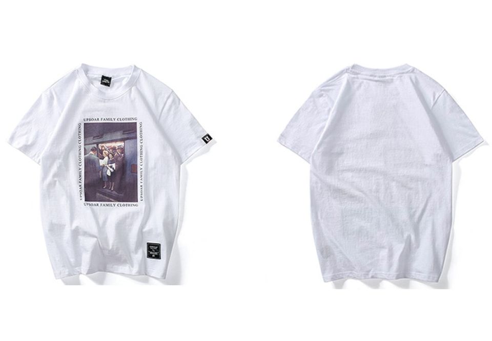 Metro Train Crowd Print Cotton T-shirt HTB1JC76fQOWBuNjSsppq6xPgpXaT 7080885f