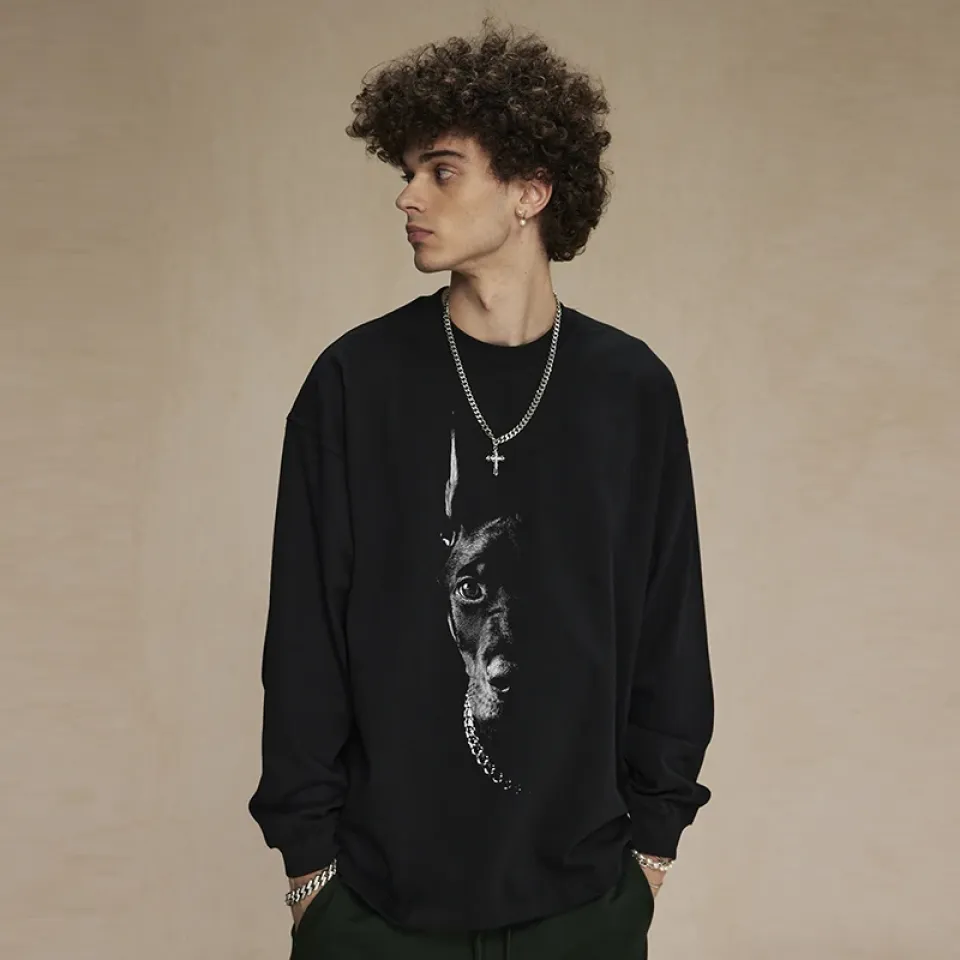 Shadowed Doberman Half Face Graphic Sweatshirt S8967e6797d8e4097be792e618cabd89ab 71f8e273