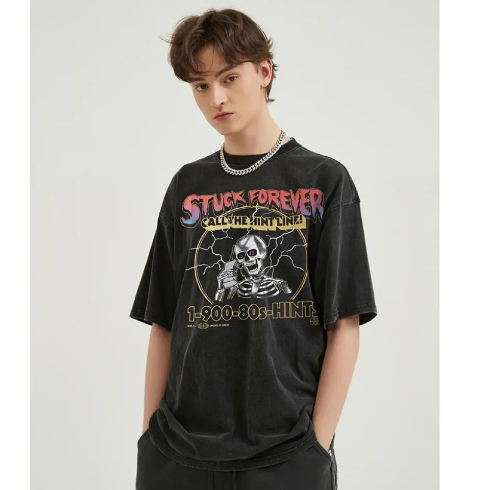 Oversized Skull Graphic T-Shirt Se7076cb773dd45f8a1f6b94dc59492f6M 72f0e3e7