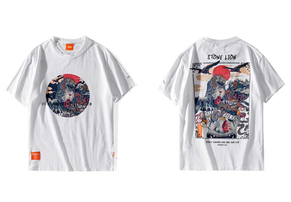 Ancient Chinese Lion Cotton T-shirt HTB11EQKLG6qK1RjSZFmq6x0PFXak 79ee568e