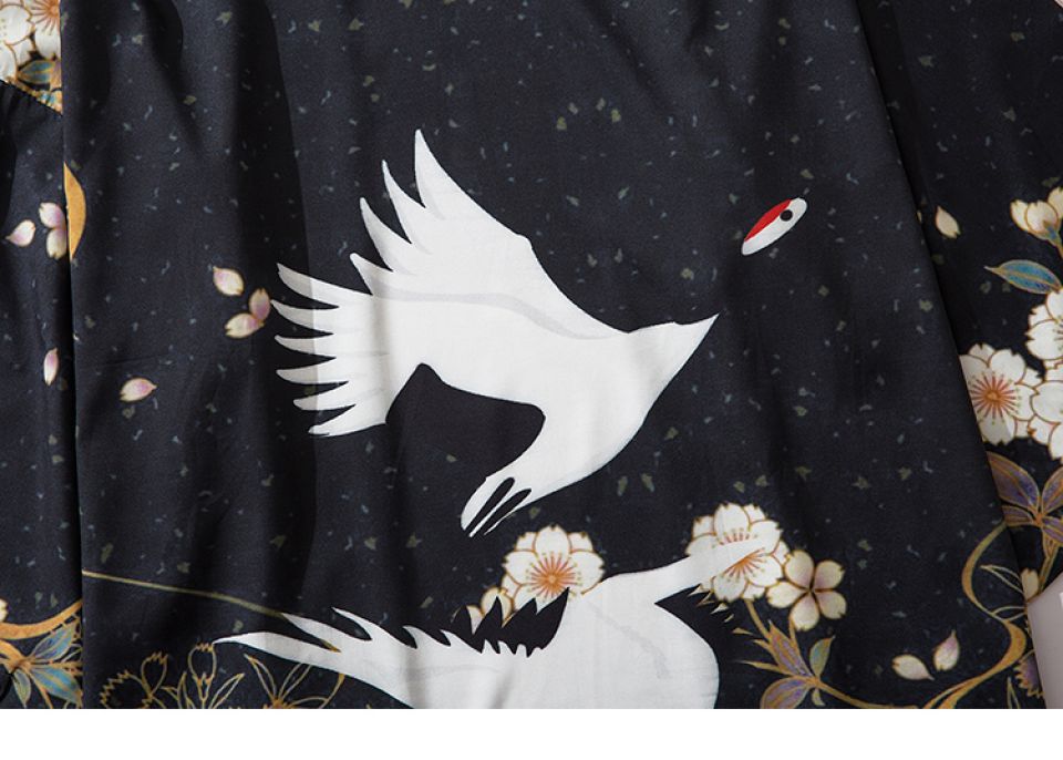 Golden Floral Heron Poly-cotton Kimono H5b17b9ae268b4be39332d35e1b45355e9 7c172879