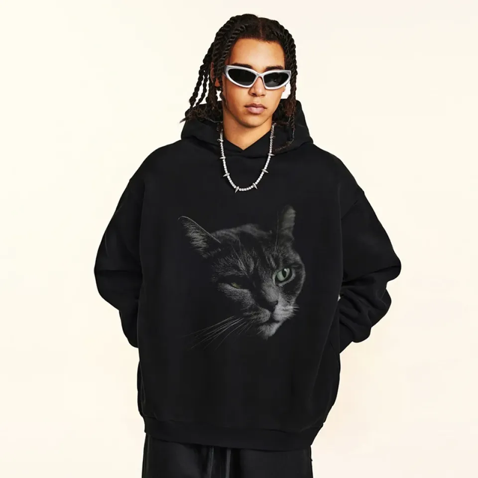 Green Eye Cat Graphic Hoodie S7a6c1a07b68b4faba8a204b55cd739b9N 7f5ee708