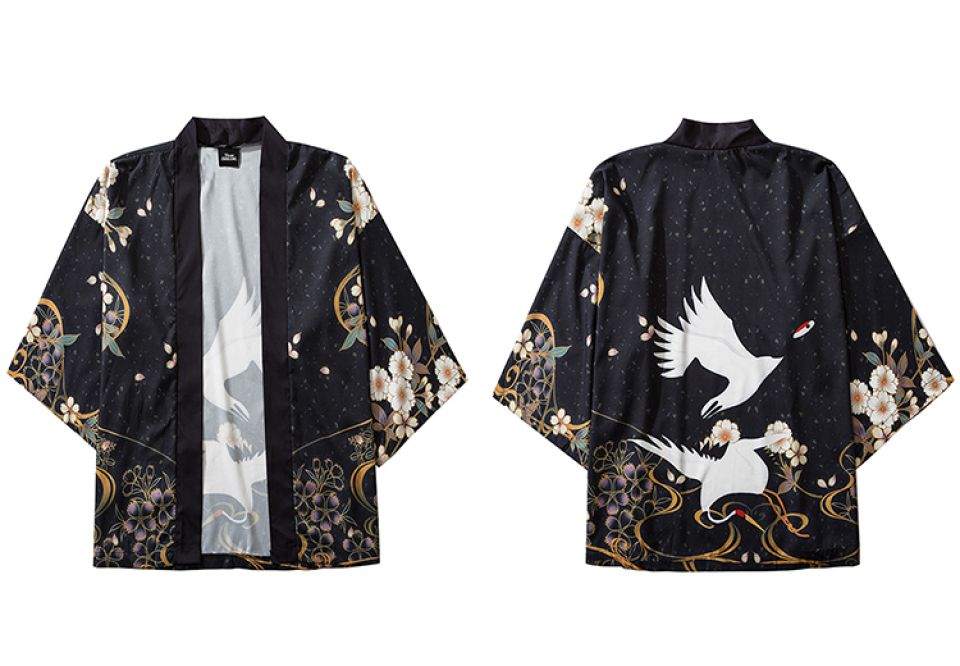 Golden Floral Heron Poly-cotton Kimono H5ef52680b8464d6d86d1b8a708ccad5bE 84afface