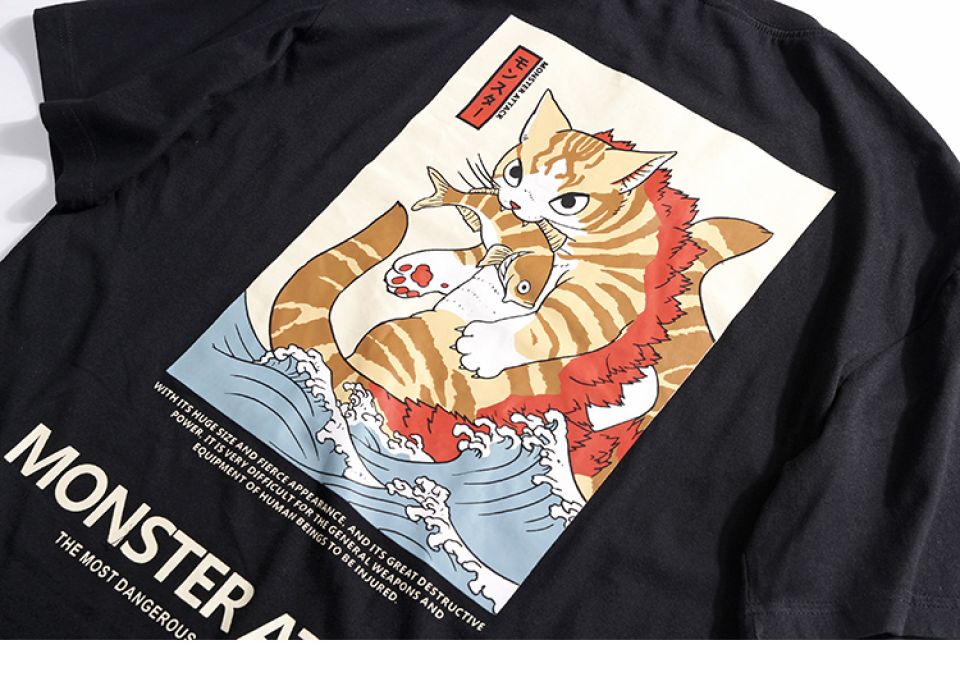 Story Of The Cat And The Fish Cotton T-shirt HTB1uddCaEzrK1RjSspmq6AOdFXaw 84de8247