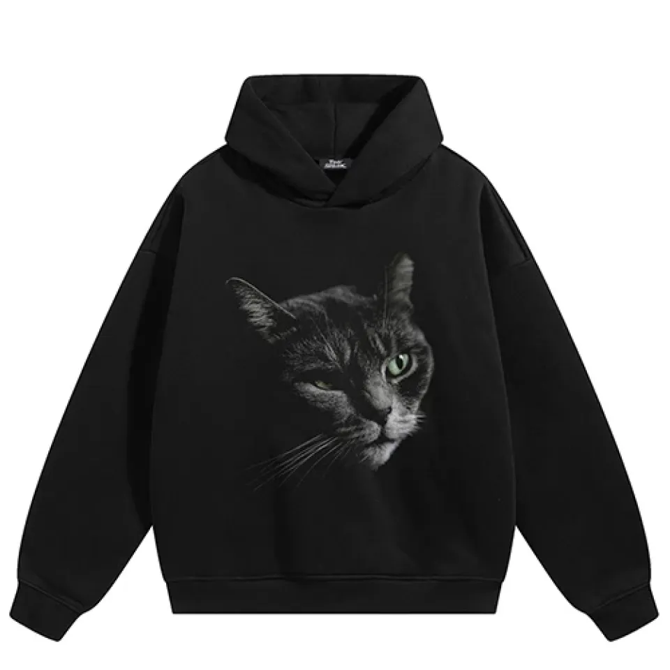 Green Eye Cat Graphic Hoodie S2f435d87105046a3a7ccc61928ffdc4dl 845db3df
