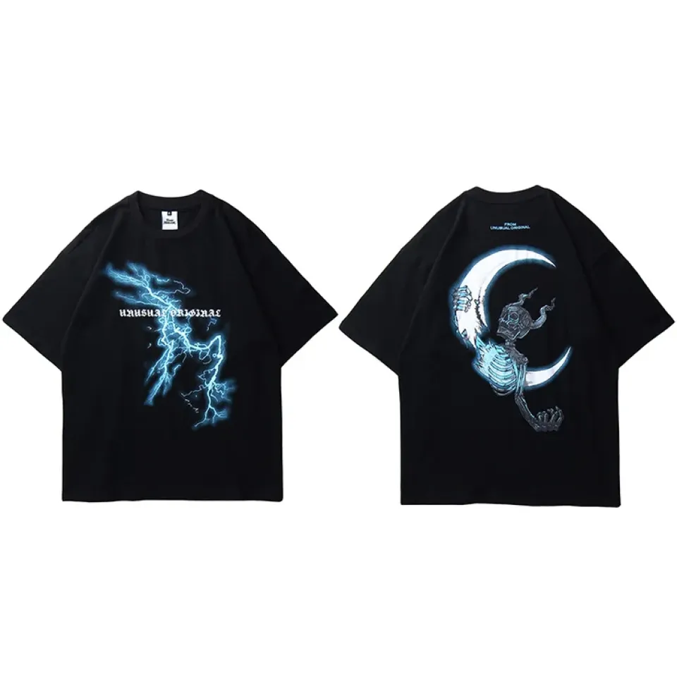 Oversized Lightning Skull T-Shirt S4689e88c98f04e8e8a9cc61e88a21d0b7 84b4d6ff