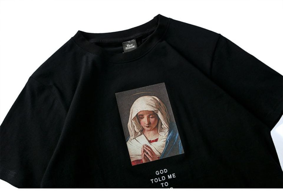 Virgin Mary Cotton T-shirt HTB1CbPVbndYBeNkSmLyq6xfnVXal 8f56c034