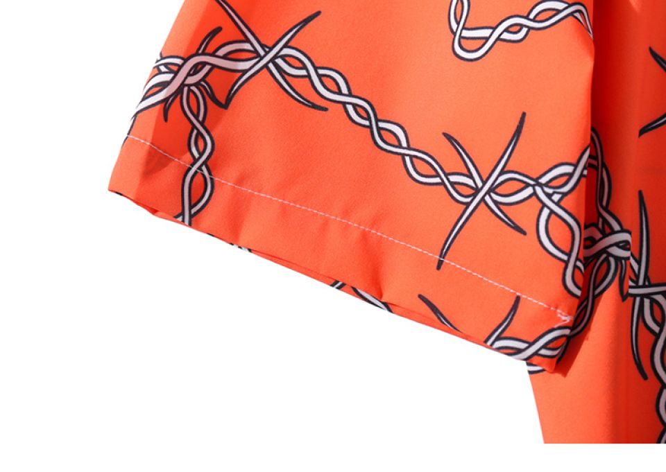 Half-n-Half Fire And Skull Poly-cotton Shirt H4843a0d46e7842d3995e5f3be480e3b37 90be4f14