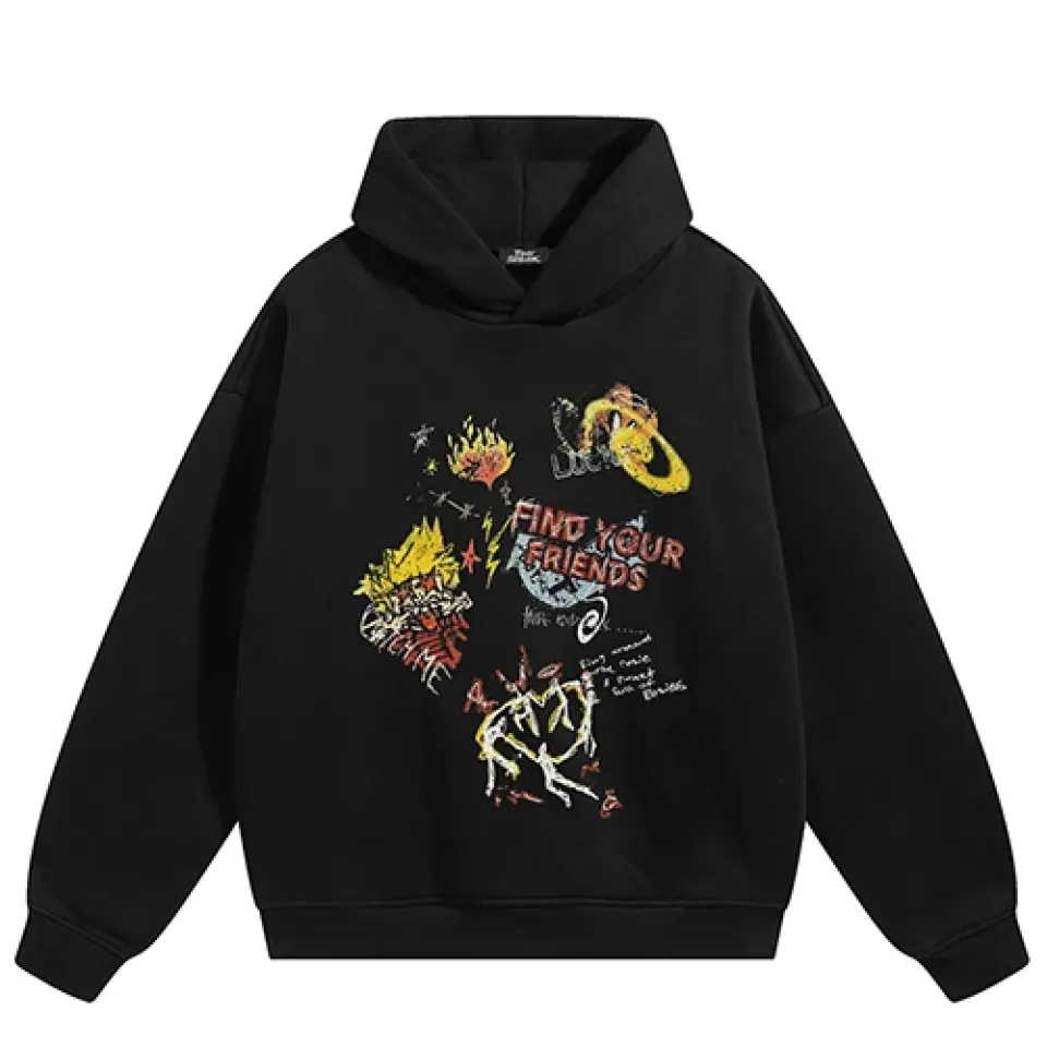 Find Your Friends Graffiti Graphic Hoodie S031a5be023604781a7d86096a665ef6bS 94c9ea23