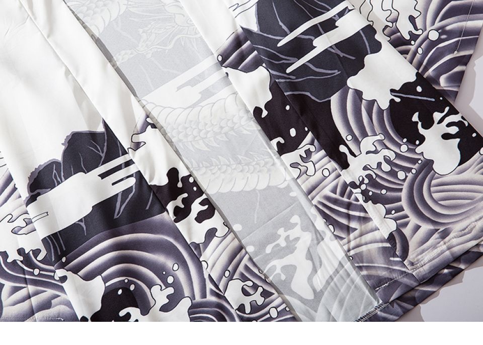 Greyscale Dragon Print Poly-cotton Kimono Hf060d7f6b3c441cda08598c65e940833K 9929c702