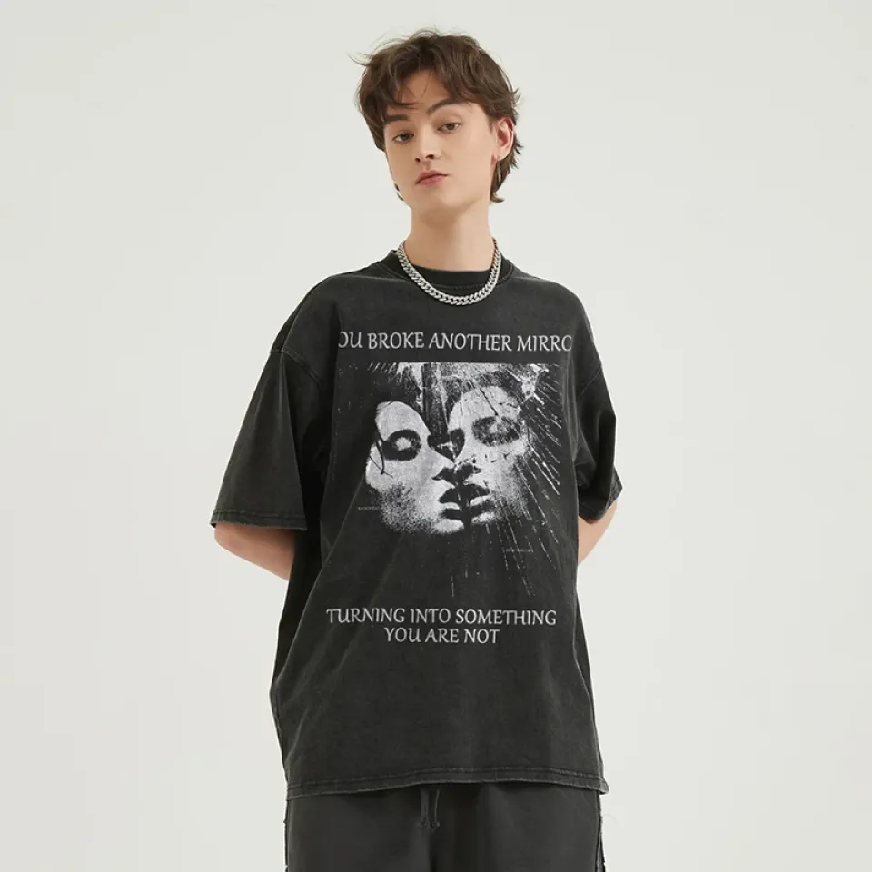 Washed Black Broken Mirror Graphic T-Shirt S89a5a6dd506c4a1989d628875579d4b6m 9d377f07