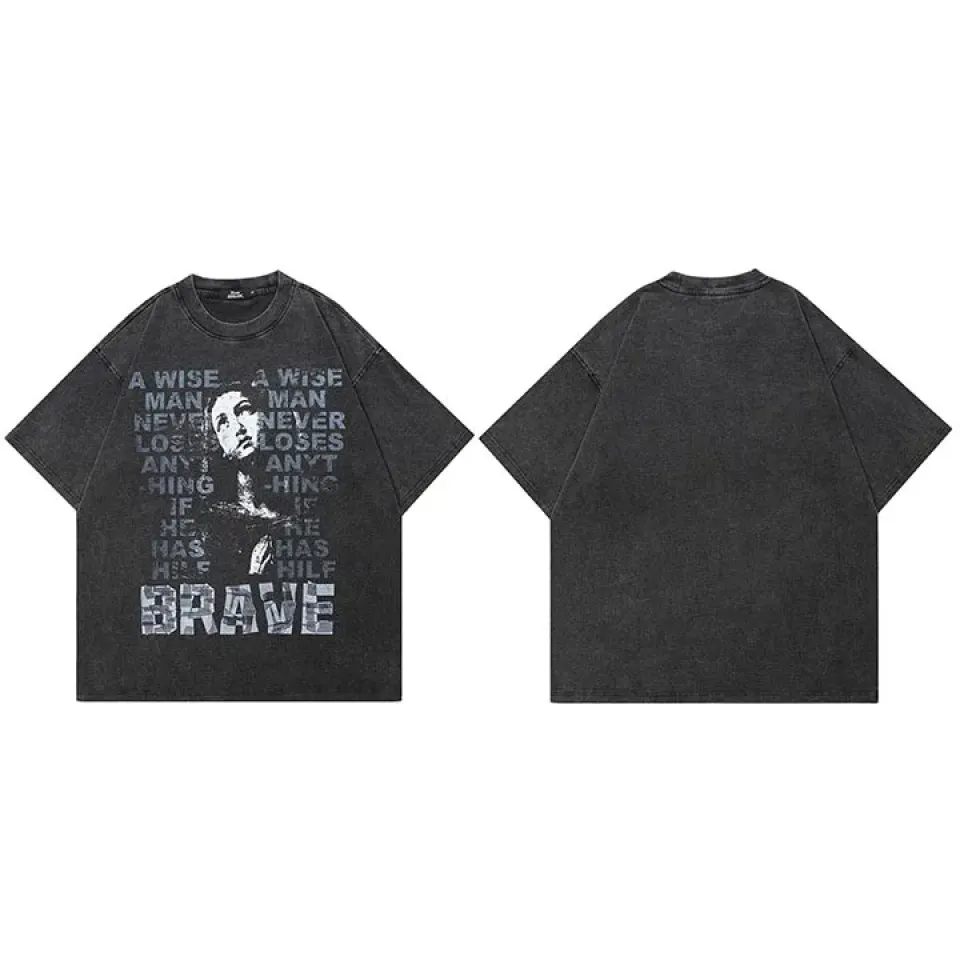 Vintage Letters Graphic T-Shirt Sc088f261bce84aa598f505f15e6c4d05w a29d9319