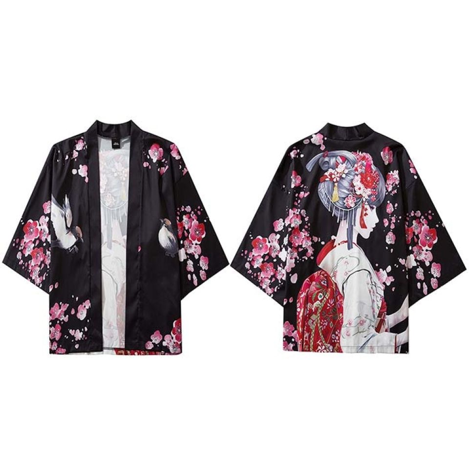 Japanese Girl In Flowers Poly-cotton Kimono H440911d9f10c49f1a50739bc7e485b8dt a4d3ae87