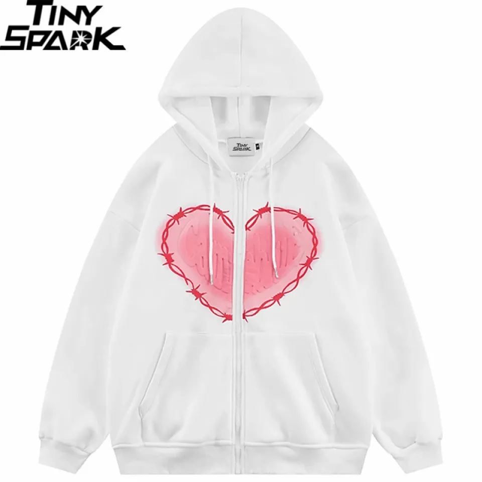Heart Graphic Hooded Jacket S8af22a29cc164bcea38588285b8a3957M a5d8d0f4