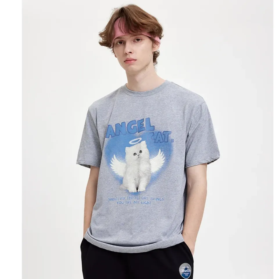 White Angel Cat Graphic T-Shirt S558d0c7207734de68800bc769d4dbbcbv a88778e0