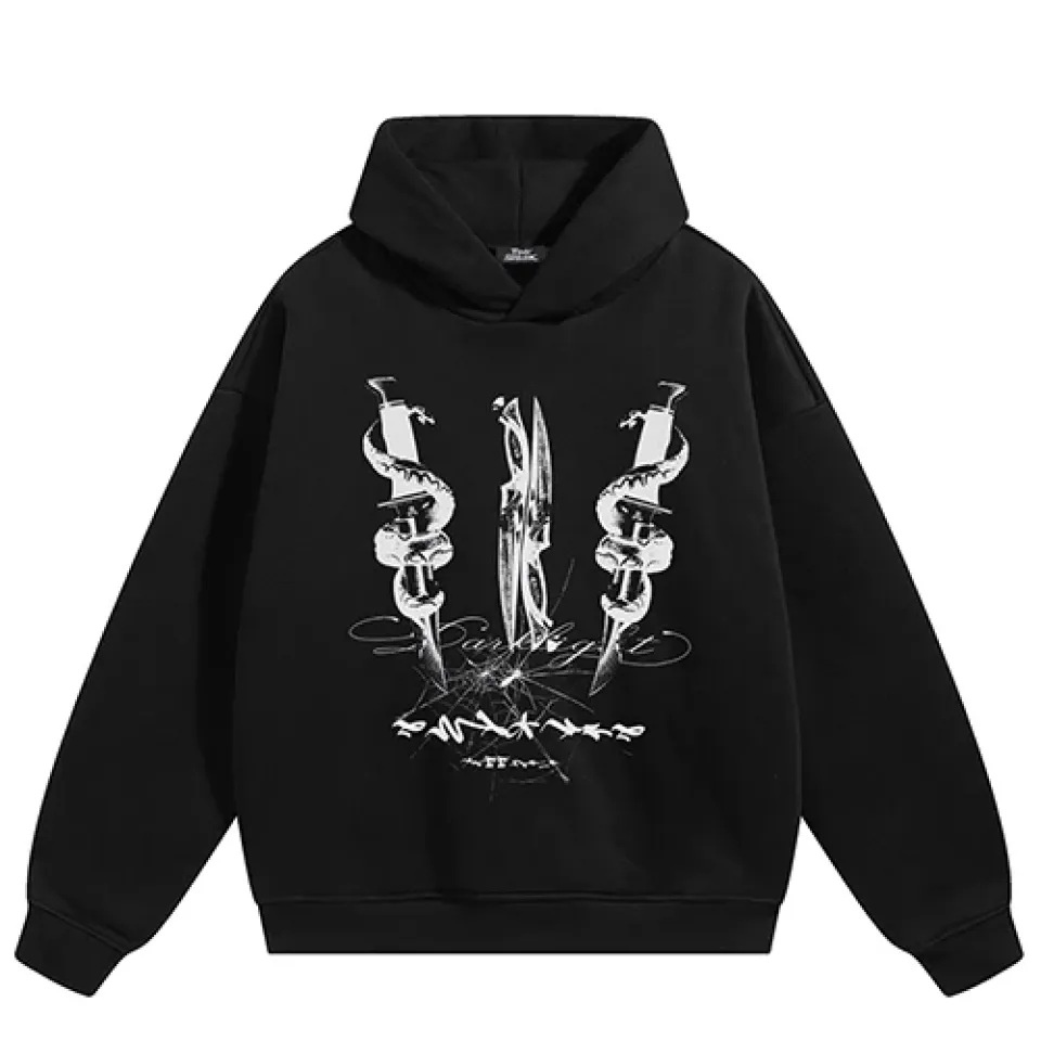 Twin Snake and Dagger Graphic Hoodie Sa2c7753fba7d40348b79098b0f571b5eC a80ba3f9