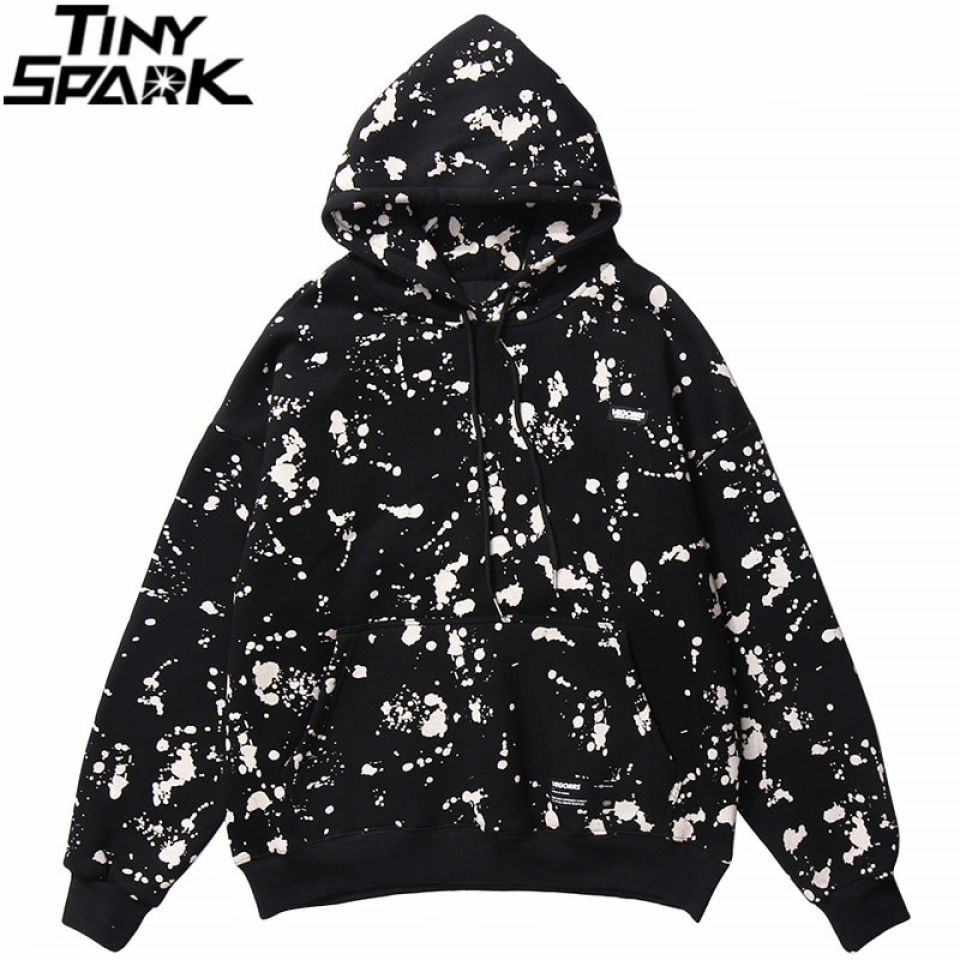 Splashed Hooded Pullover