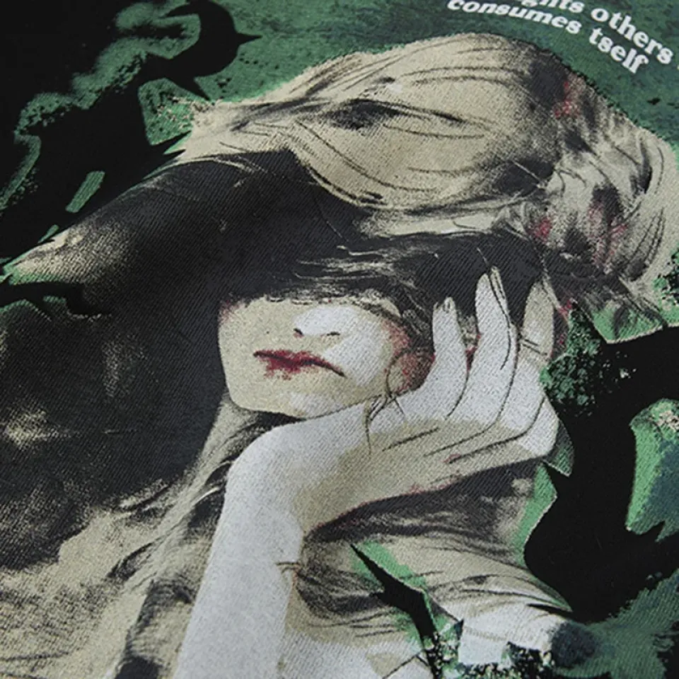 Grunge Blindfolded Girl Graphic Hoodie Sb9e15efb61e547b48145a39f1532b67cC abfd52fe