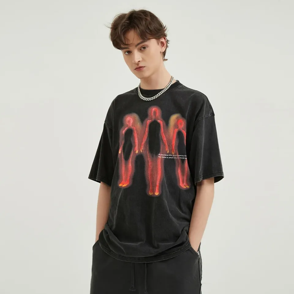 Retro Flaming Graphic T-Shirt S8a01f4cdf577434a9d8fa98ffa2616ebe ae0d39e3