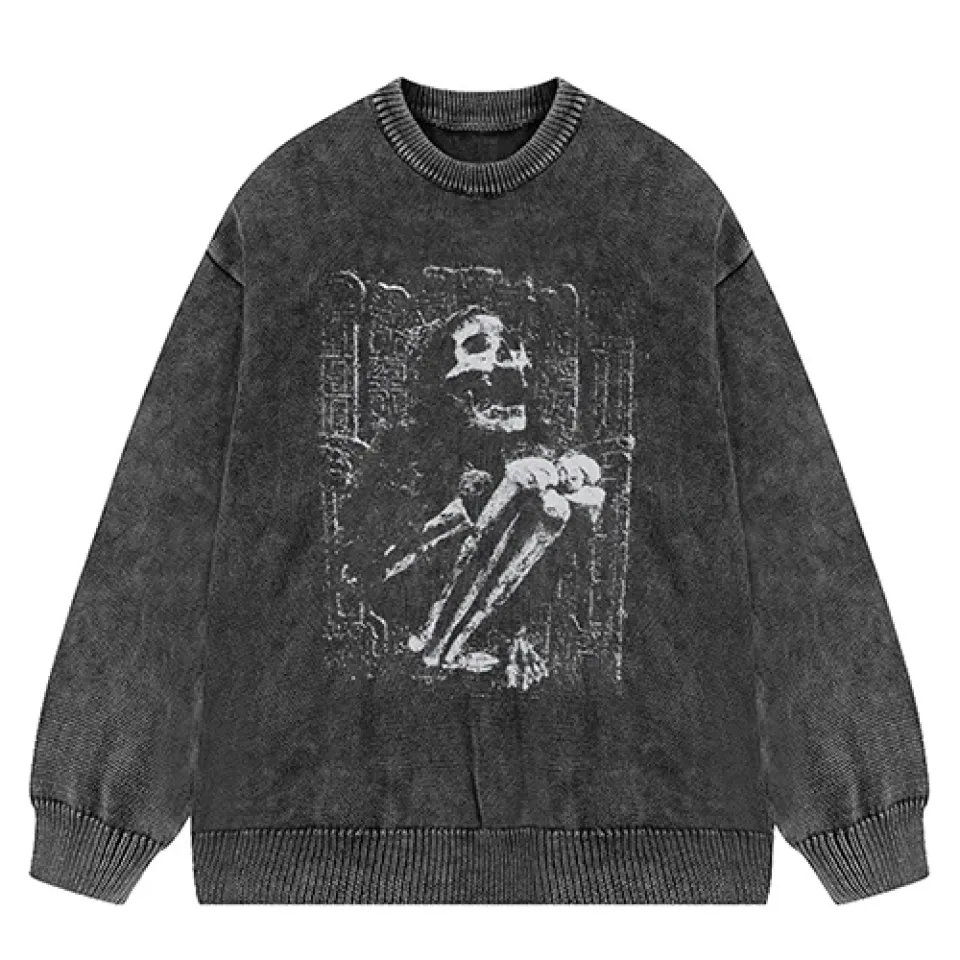 Skull Ghost Knitted Sweater S509488e1b22747fa979b57970108d0b5L affacded