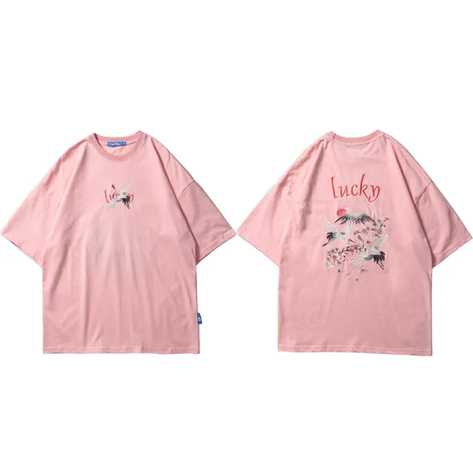 Embroidered Crane Sakura T-Shirt S764488d6bb174fc5bc03e75c74b53f58Y af6e14b5