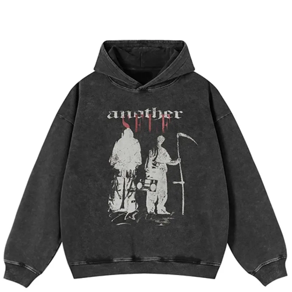 Another Self Graphic Washed Black Hooded Pullover S045f9d9397f8468f891d4e26193f161fZ b00ee324