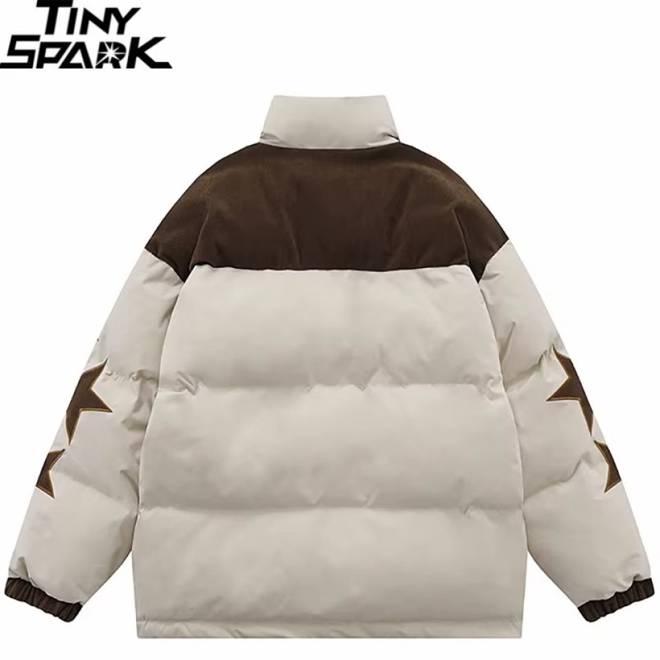 Retro Patchwork Corduroy Parka Jacket retro patchwork corduroy parka jacket 2 b1bf2821