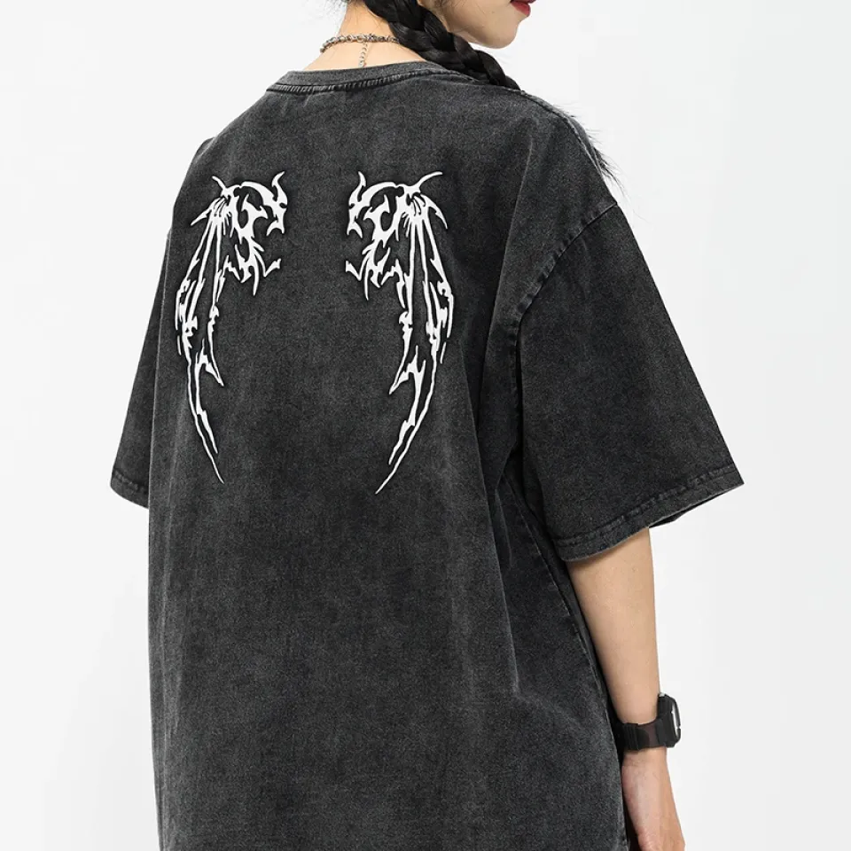 Devil Wings Skeleton Graphic T-Shirt S8753e4d607c6439396eee077c188dea9b b4a7fbec