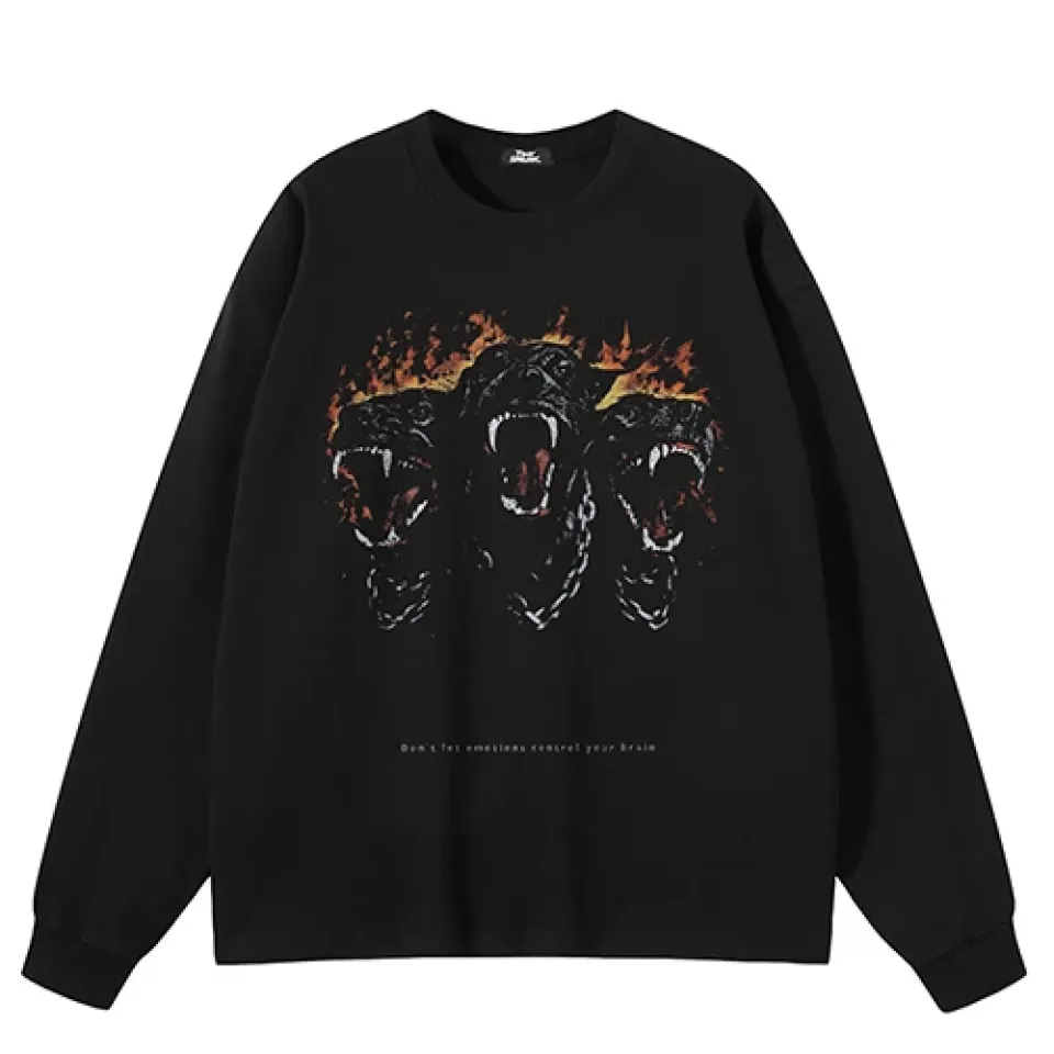 Cerberus Flame Graphic Sweatshirt S27d73717b67d4ea4b0f7b122efce1348d b657d0aa