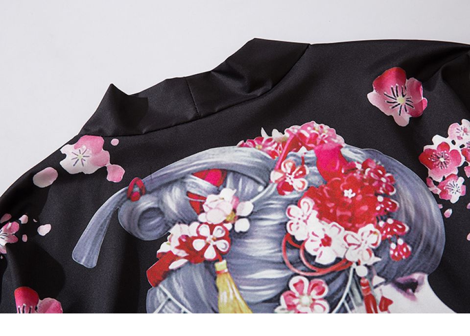 Japanese Girl In Flowers Poly-cotton Kimono Ha5c09a2554ce4abb99b34932077cc598z b83dfd53